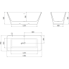 Mexen Velo Slim wanna wolnostojąca 170 x 75 cm, biała/czarna, przelew miedź szczotkowana - 52811707575-65