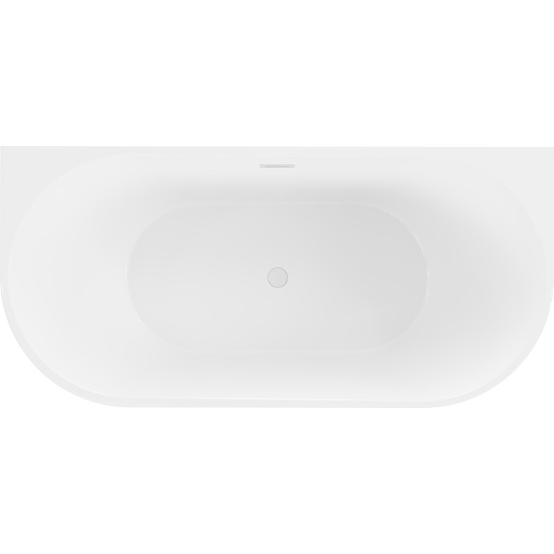 Mexen Oval wanna wolnostojąca przyścienna 140 x 75 cm, biała, przelew biały - 52671407500-20