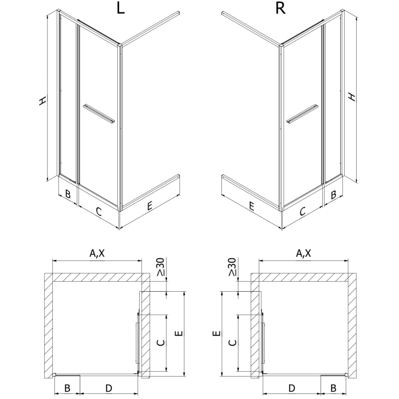 Mexen Linea drzwi prysznicowe rozsuwane 110 cm, transparent, chrom - 8E1-110-000-01-01