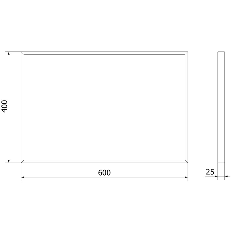 Mexen Loft lustro łazienkowe prostokątne 60 x 40 cm, rama czarna - 9852-060-040-000-70