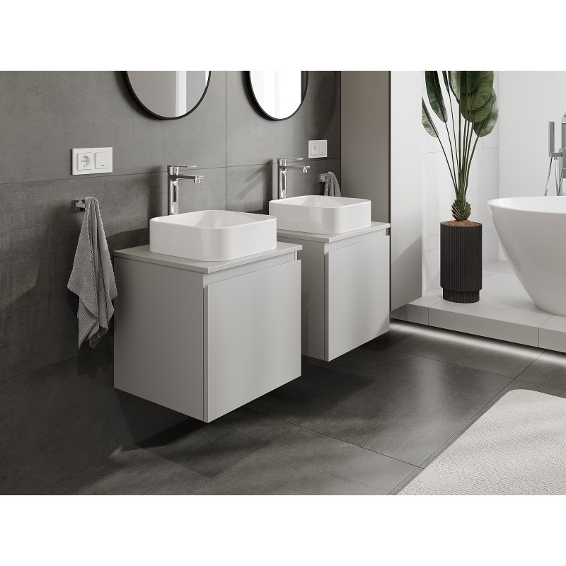 Mexen Orio szafka łazienkowa podumywalkowa 50 cm z blatem, 1 szuflada, szara mat - 91A10-05047-1-BFC62
