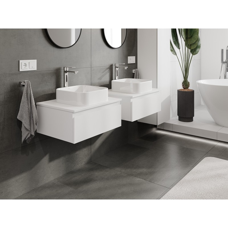 Mexen Orio szafka łazienkowa podumywalkowa 60 cm z blatem, 1 szuflada, biała mat - 91A10-06023-1-BFC01