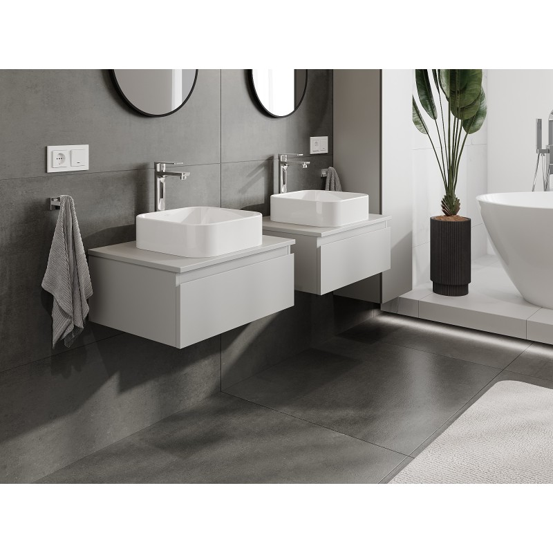 Mexen Orio szafka łazienkowa podumywalkowa 60 cm z blatem, 1 szuflada,  szara mat - 91A10-06023-1-BFC62