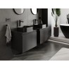 Mexen Orio szafka łazienkowa podumywalkowa 60 cm z blatem, 1 szuflada, czarna mat - 91A10-06047-1-BFC71