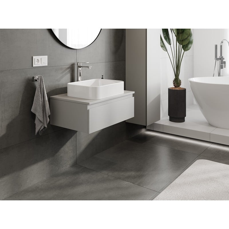 Mexen Orio szafka łazienkowa podumywalkowa 70 cm z blatem, 1 szuflada, szara mat - 91A10-07023-1-BFC62