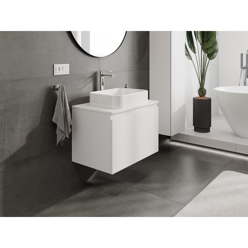 Mexen Orio szafka łazienkowa podumywalkowa 70 cm z blatem, 1 szuflada, biała mat - 91A10-07047-1-BFC01