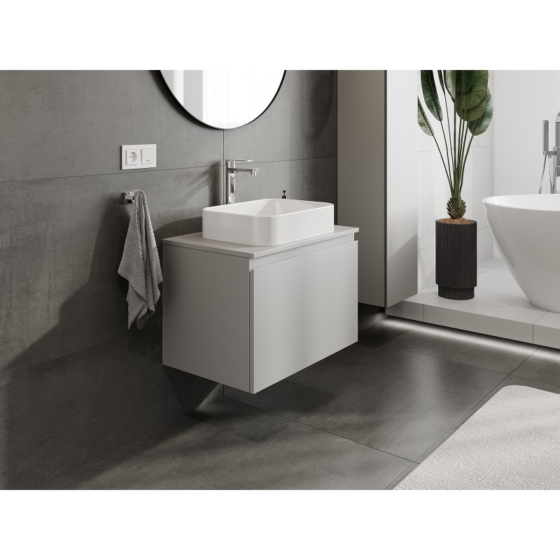 Mexen Orio szafka łazienkowa podumywalkowa 70 cm z blatem, 1 szuflada, szara mat - 91A10-07047-1-BFC62