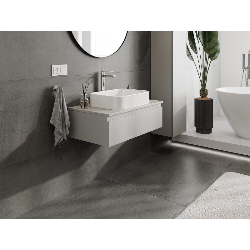 Mexen Orio szafka łazienkowa podumywalkowa 80 cm z blatem, 1 szuflada, szara mat - 91A10-08023-1-BFC62