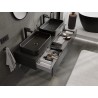 Mexen Orio szafka łazienkowa podumywalkowa 140 cm z blatem, 1 szuflada, czarna mat - 91A10-14023-1-BFC71
