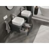 Mexen Rivel szafka łazienkowa podumywalkowa 50 cm z blatem, 1 szuflada, ryflowana , grafit mat - 91A20-05023-1-BFC66