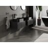 Mexen Rivel szafka łazienkowa podumywalkowa 50 cm z blatem, 1 szuflada, ryflowana , czarna mat - 91A20-05023-1-BFC71
