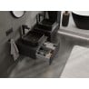 Mexen Rivel szafka łazienkowa podumywalkowa 50 cm z blatem, 1 szuflada, ryflowana , czarna mat - 91A20-05023-1-BFC71