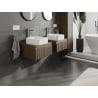 Mexen Rivel szafka łazienkowa podumywalkowa 50 cm z blatem, 1 szuflada, ryflowana , orzech - 91A20-05023-1-BFC86