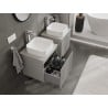 Mexen Rivel szafka łazienkowa podumywalkowa 50 cm z blatem, 1 szuflada, ryflowana , szara mat - 91A20-05047-1-BFC62