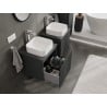Mexen Rivel szafka łazienkowa podumywalkowa 50 cm z blatem, 1 szuflada, ryflowana , grafit mat - 91A20-05047-1-BFC66