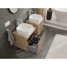 Mexen Rivel szafka łazienkowa podumywalkowa 50 cm z blatem, 1 szuflada, ryflowana , dąb - 91A20-05047-1-BFC81