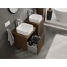 Mexen Rivel szafka łazienkowa podumywalkowa 50 cm z blatem, 1 szuflada, ryflowana , orzech - 91A20-05047-1-BFC86