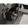 Mexen Rivel szafka łazienkowa podumywalkowa 50 cm z blatem, 2 szuflady, ryflowana , czarna mat - 91A20-05047-2-BFFC71