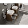 Mexen Rivel szafka łazienkowa podumywalkowa 50 cm z blatem, 2 szuflady, ryflowana , orzech - 91A20-05047-2-BFFC86