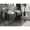 Mexen Rivel szafka łazienkowa podumywalkowa 60 cm z blatem, 1 szuflada, ryflowana , grafit mat - 91A20-06023-1-BFC66