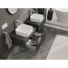 Mexen Rivel szafka łazienkowa podumywalkowa 60 cm z blatem, 1 szuflada, ryflowana , grafit mat - 91A20-06023-1-BFC66