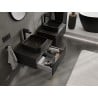 Mexen Rivel szafka łazienkowa podumywalkowa 60 cm z blatem, 1 szuflada, ryflowana , czarna mat - 91A20-06023-1-BFC71
