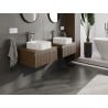 Mexen Rivel szafka łazienkowa podumywalkowa 60 cm z blatem, 1 szuflada, ryflowana , orzech - 91A20-06023-1-BFC86