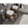 Mexen Rivel szafka łazienkowa podumywalkowa 60 cm z blatem, 1 szuflada, ryflowana , orzech - 91A20-06023-1-BFC86