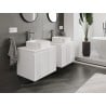 Mexen Rivel szafka łazienkowa podumywalkowa 60 cm z blatem, 1 szuflada, ryflowana , biała mat - 91A20-06047-1-BFC01