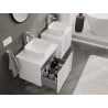 Mexen Rivel szafka łazienkowa podumywalkowa 60 cm z blatem, 1 szuflada, ryflowana , biała mat - 91A20-06047-1-BFC01
