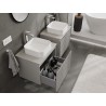 Mexen Rivel szafka łazienkowa podumywalkowa 60 cm z blatem, 1 szuflada, ryflowana , szara mat - 91A20-06047-1-BFC62