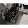 Mexen Rivel szafka łazienkowa podumywalkowa 60 cm z blatem, 1 szuflada, ryflowana , czarna mat - 91A20-06047-1-BFC71