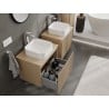 Mexen Rivel szafka łazienkowa podumywalkowa 60 cm z blatem, 1 szuflada, ryflowana , dąb - 91A20-06047-1-BFC81