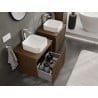 Mexen Rivel szafka łazienkowa podumywalkowa 60 cm z blatem, 1 szuflada, ryflowana , orzech - 91A20-06047-1-BFC86