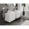 Mexen Rivel szafka łazienkowa podumywalkowa 60 cm z blatem, 2 szuflady, ryflowana , biała mat - 91A20-06047-2-BFFC01