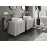 Mexen Rivel szafka łazienkowa podumywalkowa 60 cm z blatem, 2 szuflady, ryflowana , szara mat - 91A20-06047-2-BFFC62