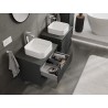 Mexen Rivel szafka łazienkowa podumywalkowa 60 cm z blatem, 2 szuflady, ryflowana , grafit mat - 91A20-06047-2-BFFC66