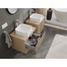 Mexen Rivel szafka łazienkowa podumywalkowa 60 cm z blatem, 2 szuflady, ryflowana , dąb - 91A20-06047-2-BFFC81