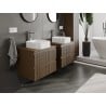 Mexen Rivel szafka łazienkowa podumywalkowa 60 cm z blatem, 2 szuflady, ryflowana , orzech - 91A20-06047-2-BFFC86