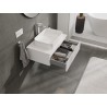 Mexen Rivel szafka łazienkowa podumywalkowa 70 cm z blatem, 1 szuflada, ryflowana , biała mat - 91A20-07023-1-BFC01