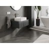 Mexen Rivel szafka łazienkowa podumywalkowa 70 cm z blatem, 1 szuflada, ryflowana , grafit  mat - 91A20-07023-1-BFC66