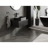 Mexen Rivel szafka łazienkowa podumywalkowa 70 cm z blatem, 1 szuflada, ryflowana , czarna mat - 91A20-07023-1-BFC71