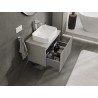 Mexen Rivel szafka łazienkowa podumywalkowa 70 cm z blatem, 1 szuflada, ryflowana , szara mat - 91A20-07047-1-BFC62