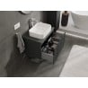 Mexen Rivel szafka łazienkowa podumywalkowa 70 cm z blatem, 1 szuflada, ryflowana , grafit mat - 91A20-07047-1-BFC66