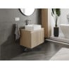 Mexen Rivel szafka łazienkowa podumywalkowa 70 cm z blatem, 1 szuflada, ryflowana , dąb - 91A20-07047-1-BFC81