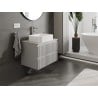 Mexen Rivel szafka łazienkowa podumywalkowa 70 cm z blatem, 2 szuflady, ryflowana , szara mat - 91A20-07047-2-BFFC62