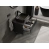 Mexen Rivel szafka łazienkowa podumywalkowa 70 cm z blatem, 2 szuflady, ryflowana , czarna mat - 91A20-07047-2-BFFC71