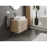 Mexen Rivel szafka łazienkowa podumywalkowa 70 cm z blatem, 2 szuflady, ryflowana , dąb - 91A20-07047-2-BFFC81