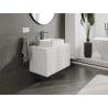 Mexen Rivel szafka łazienkowa podumywalkowa 80 cm z blatem, 1 szuflada, ryflowana , biała mat - 91A20-08047-1-BFC01