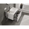 Mexen Rivel szafka łazienkowa podumywalkowa 80 cm z blatem, 1 szuflada, ryflowana , biała mat - 91A20-08047-1-BFC01